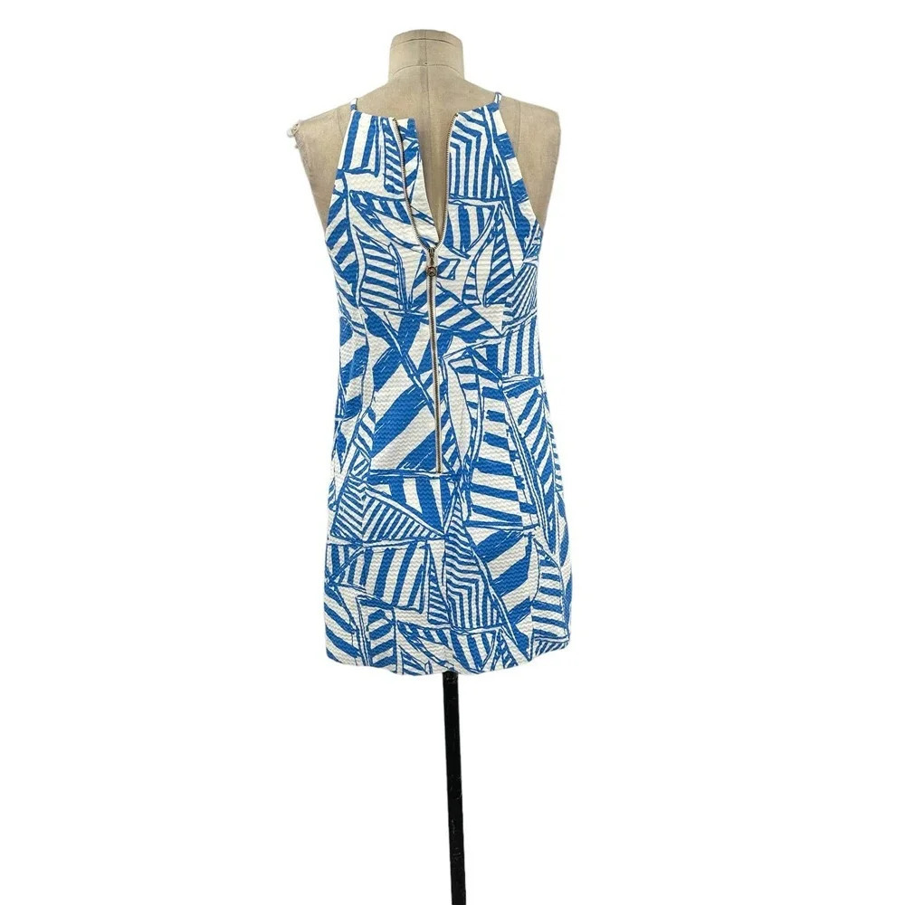 Lilly Pulitzer Annabelle Shift Dress Bay Yacht Sea Bau Blue Striped Size 0 - Picture 8 of 12